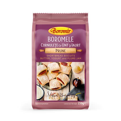 Boromir Boromele Cornulete Shortbread Cookies With Butter, Yogurt and Plum 250g