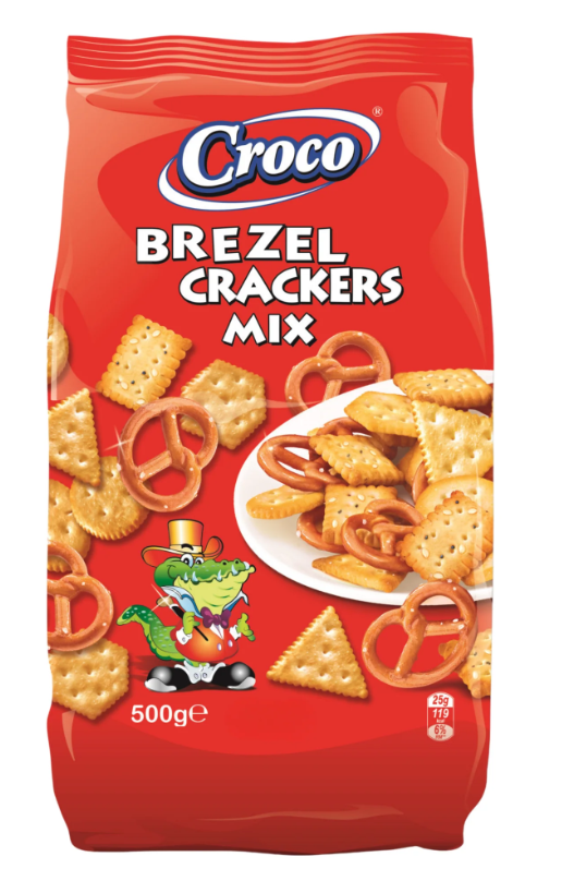 Croco Brezel Pretzels Sesame & Poppy Crackers Mix 500g