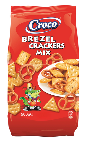 Croco Brezel Pretzels Sesame & Poppy Crackers Mix 500g