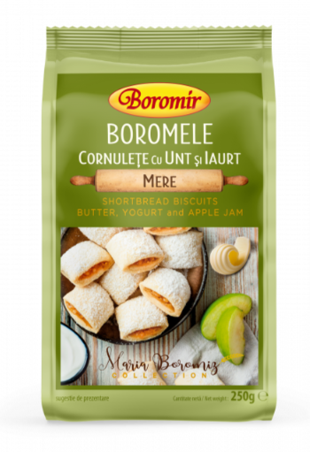 Boromir Boromele Cornulete Shortbread Cookies With Butter, Yogurt and Apples 250g
