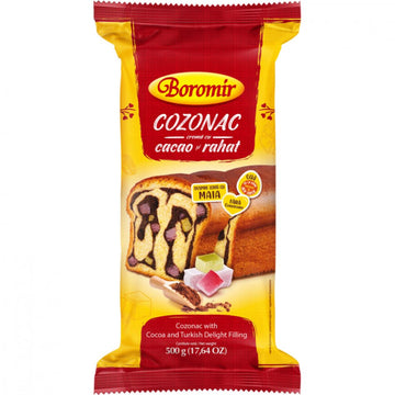 Boromir Cozonac with Cocoa & Turkish Delight Filling Swirl Sweet Cake- 500 g 17.64 Oz