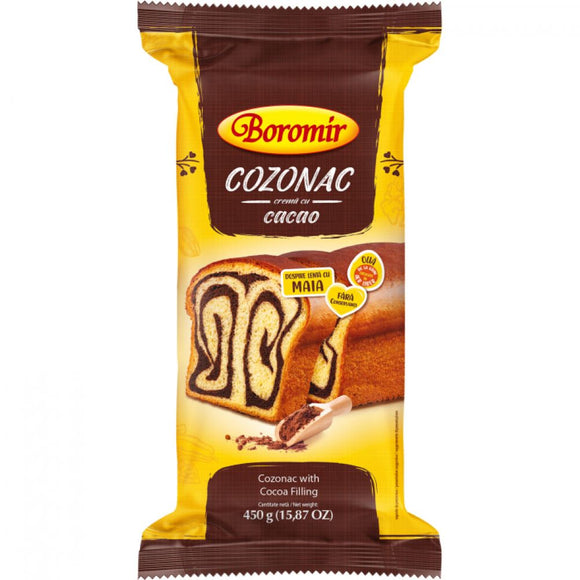 Boromir Cozonac Cocoa Filling Swirl Cake Sweet Bread 450 g 15.87 Oz