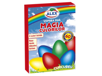 Alex Magia Culorilor Vopsea Oua 4 culori Easter Egg Coloring Dye Kit 4 Colors