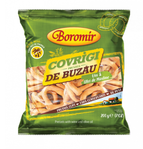 Boromir Covrigi de Buzau Vin si Ulei de Masline Wine and Olive Oil Pretzels Vegan 200g
