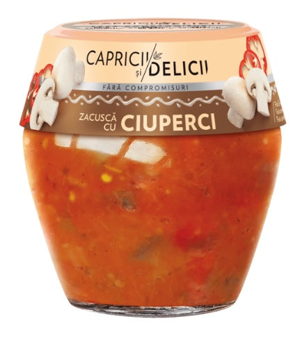 Capricii si Delicii Zacusca cu Ciuperci Vegetable Spread with Mushrooms 550g  1.2Lb