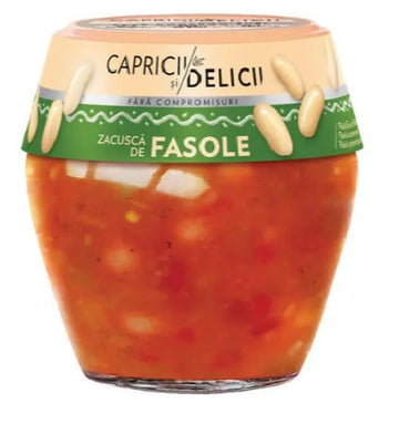 Capricii si Delicii Zacusca cu Fasole Vegetable Spread with Beans 550g  1.2Lb