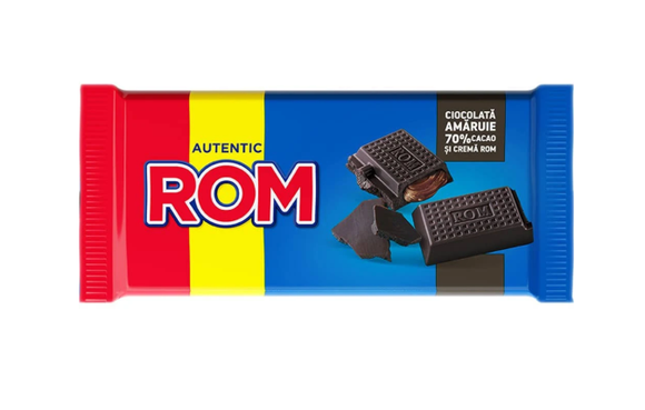 Kandia Rom Ciocolata Amaruie Rum Cream 70% Cocoa Dark Chocolate Bar 88g