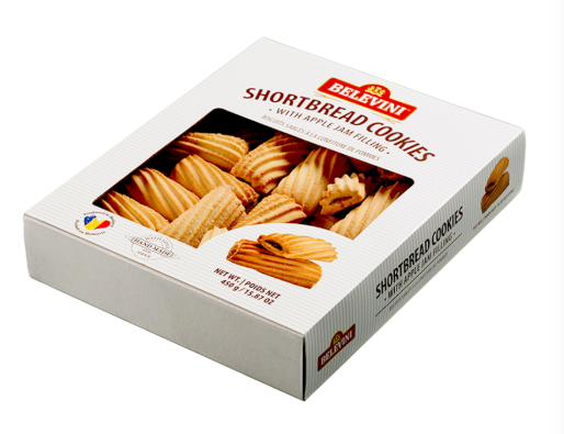 Belevini Fursecuri cu Gem de Mere Apple Jam Filling Fruttolini Shortbread Cookies 450g 15.87Oz
