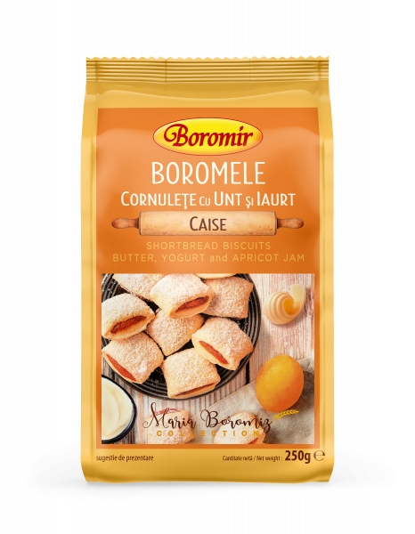 Boromir Boromele Cornulete Shortbread Cookies With Butter, Yogurt and Apricot 250g
