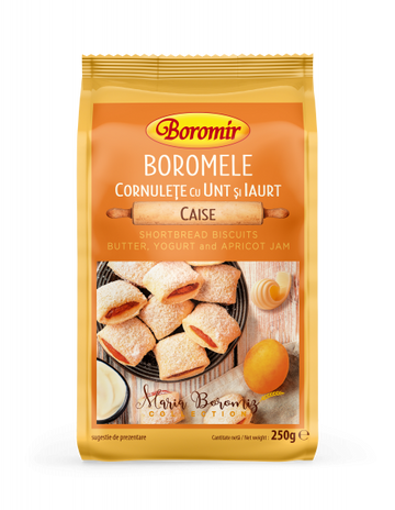 Boromir Boromele Cornulete Shortbread Cookies With Butter, Yogurt and Apricot 250g