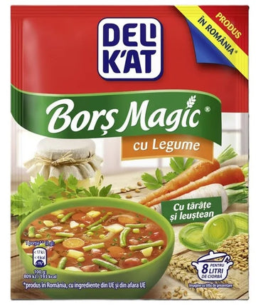 Delikat Bors Magic cu Legume si Leustean BORSCH with Vegetables Lovage Sour Soup Base 65g