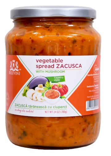 Belevini Zacusca cu Ciuperci Vegetable Spread with Mushrooms  700g 24Oz