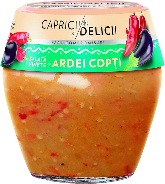 Capricii si Delicii Salata de Vinete cu Ardei Copti Eggplant and Roasted Peppers Salad 525g  1.15Lb