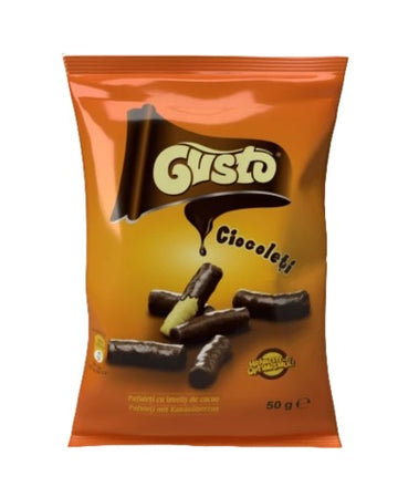Gusto Pufuleti cu Invelis de Cacao Ciocoleti Chocolate Covered Corn Puffs 50g