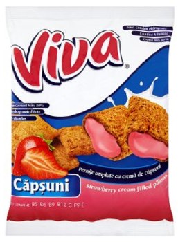 Viva Pernite Crema de Capsuni Strawberry Cream Pillow Cereals 200g 7Oz