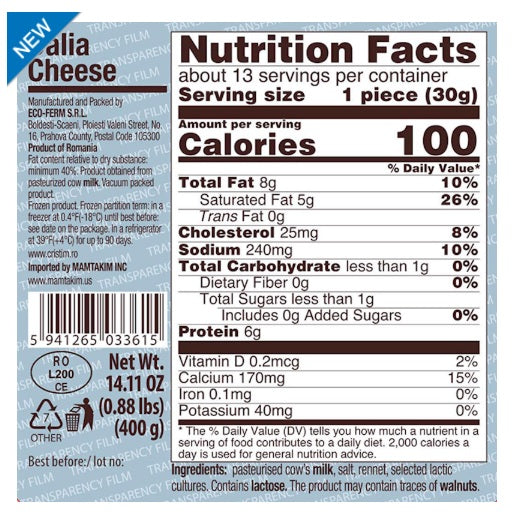 Cris-Tim Cascaval Dalia Kashkaval Cheese 400g 14.11Oz