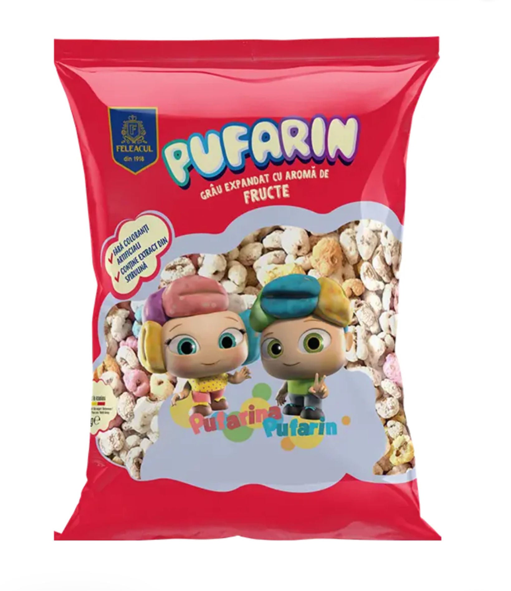 Feleacul Pufarine Aroma Fructe Fruit Flavored Expanded Wheat Cereal  150g