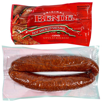 Bende Hungarian Dry Gyulai Kolbasz Smoked Sausage Hot 0.6 lb 275g