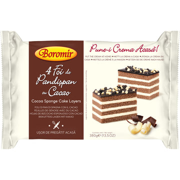 Boromir 4 Foi de Pandispan cu Cacao Sponge Cake Cocoa Sheets 380g